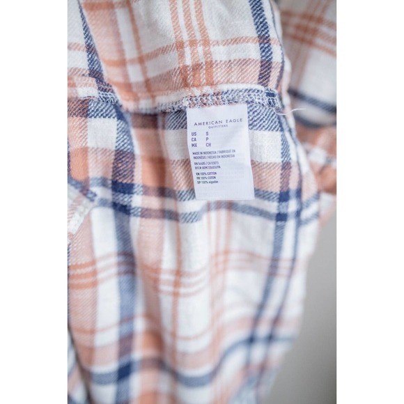 American Eagle NWOT Women’s Plaid Flannel Babydoll Shirt Dress Button-Down SZ S - Picture 9 of 9
